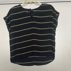 Tommy Hilfiger Black and Yellow Striped Blouse